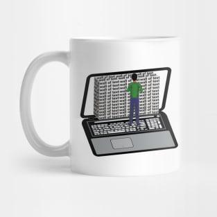 Wall of Text on a Laptop Computer (White Background) Mug